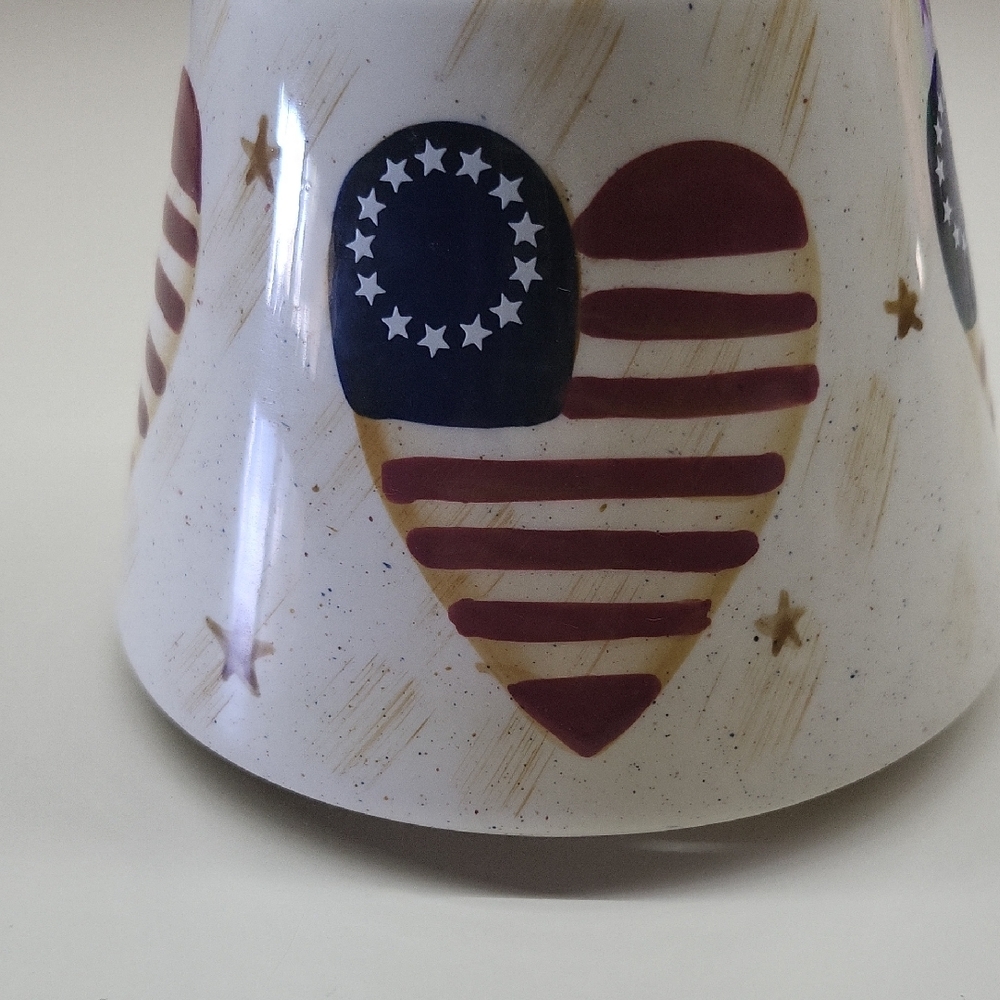 Patriotic Heart Ceramic Candle Shade